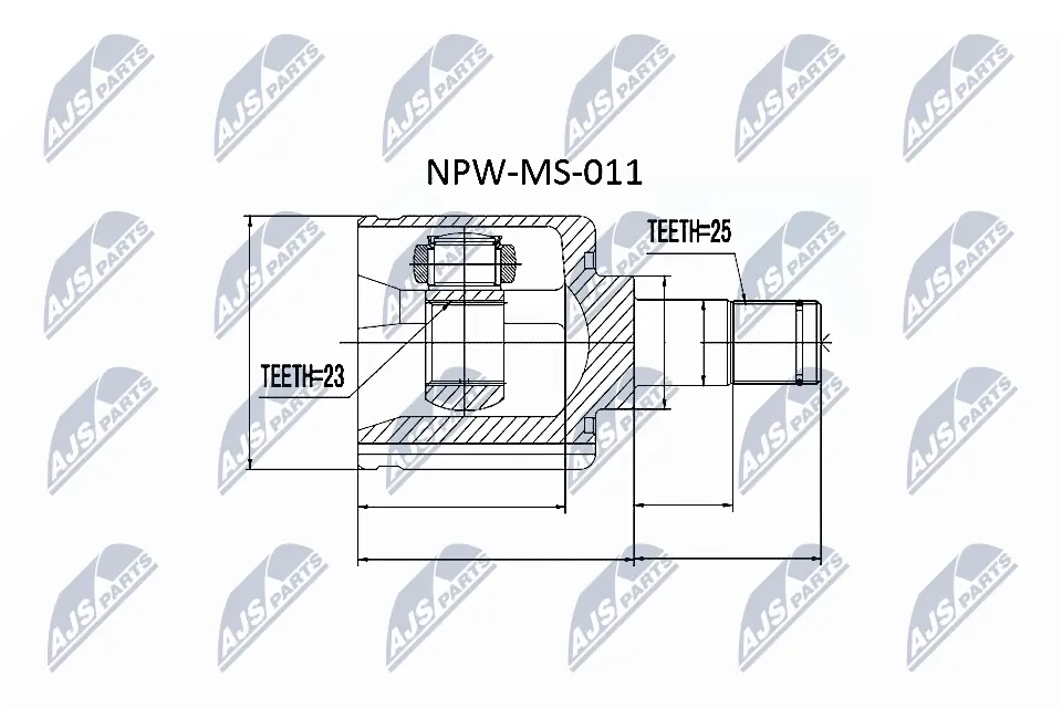 NPWMS011 NTY ШРУС внутренний, передний