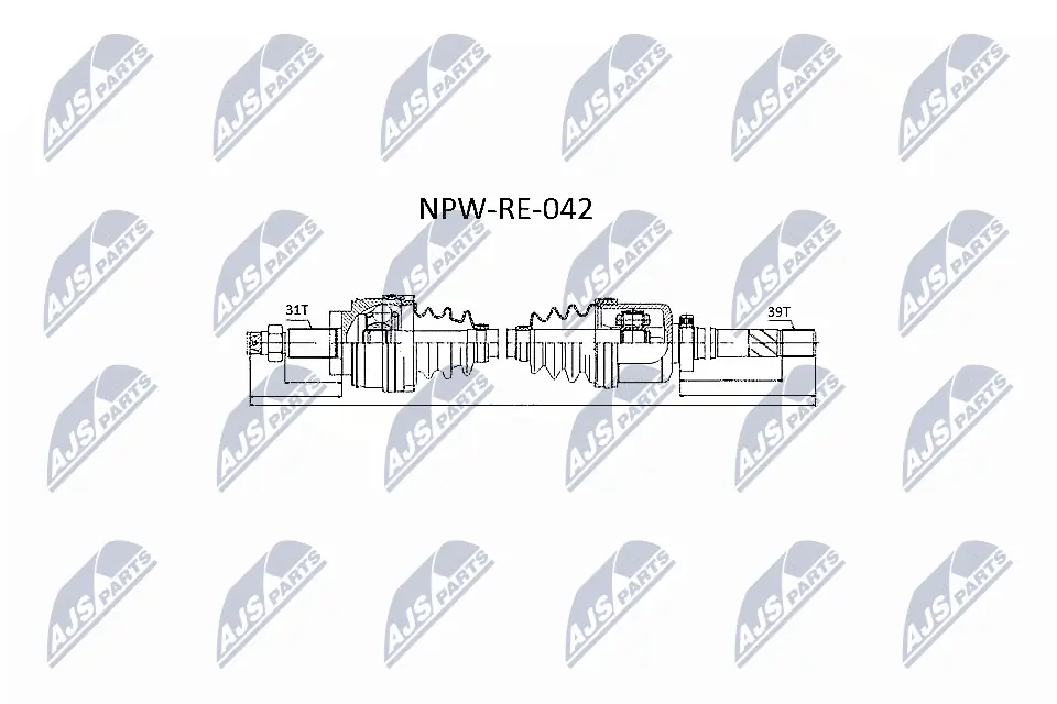 NPWRE042 NTY Полуось передняя, правая