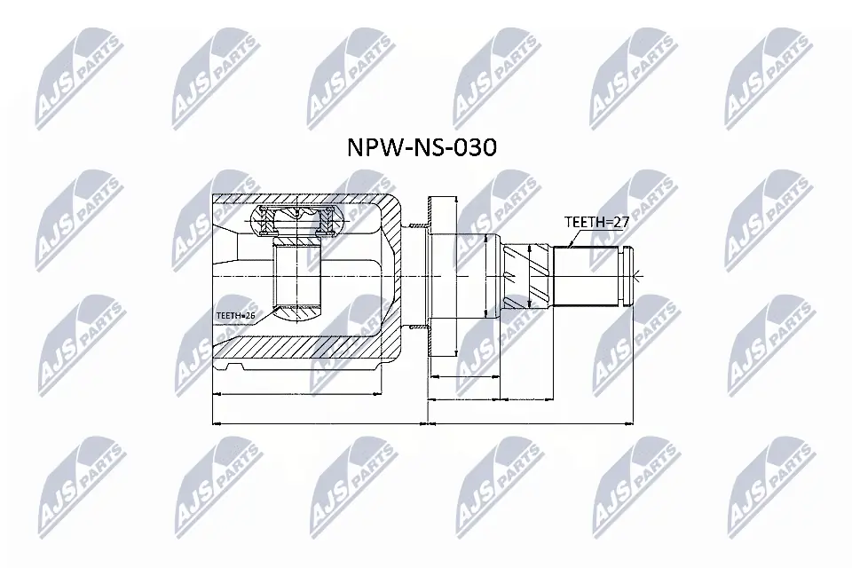 NPWNS030 NTY ШРУС внутренний, передний