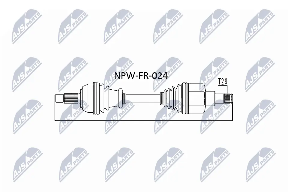 NPWFR024 NTY Полуось передняя левая