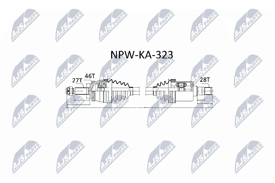 NPWKA323 NTY Полуось передняя левая