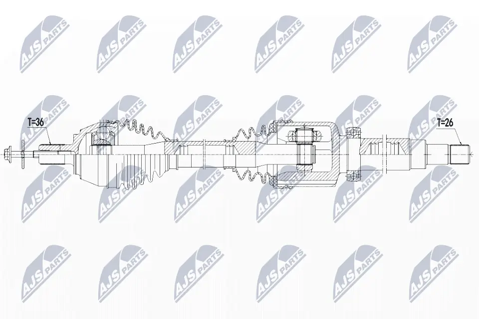NPWVV125 NTY Полуось передняя, правая