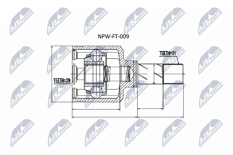 NPWFT009 NTY Пыльник шарнира привода