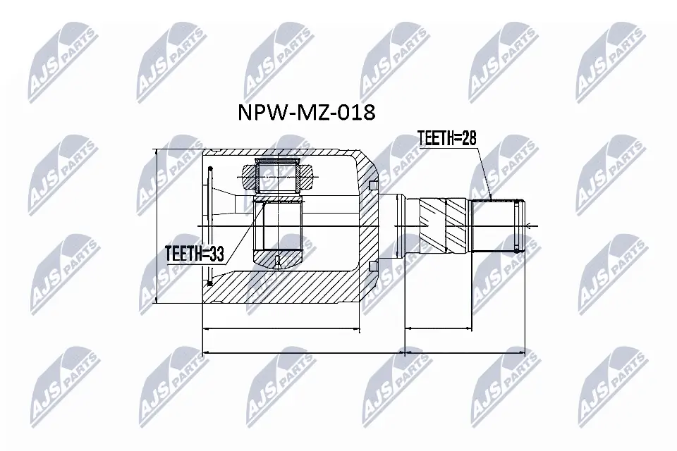 NPWMZ018 NTY ШРУС внутренний, передний