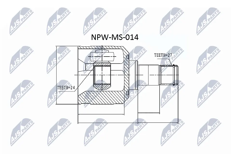 NPWMS014 NTY ШРУС внутренний, передний