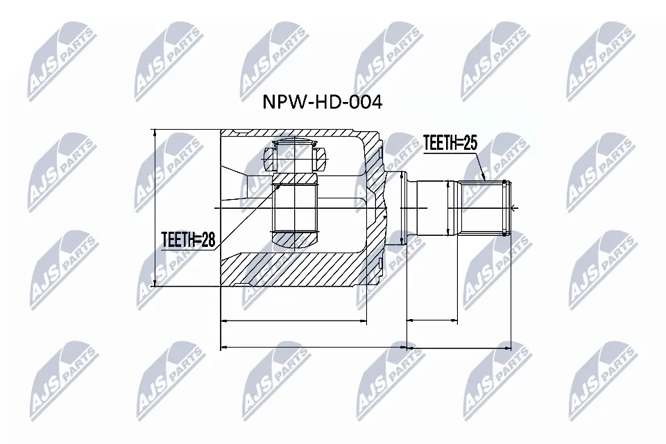 NPWHD004 NTY Граната внутренняя передняя правая