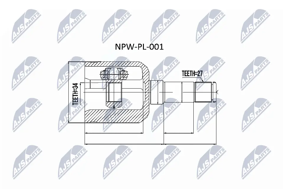 NPWPL001 NTY ШРУС внутренний, передний