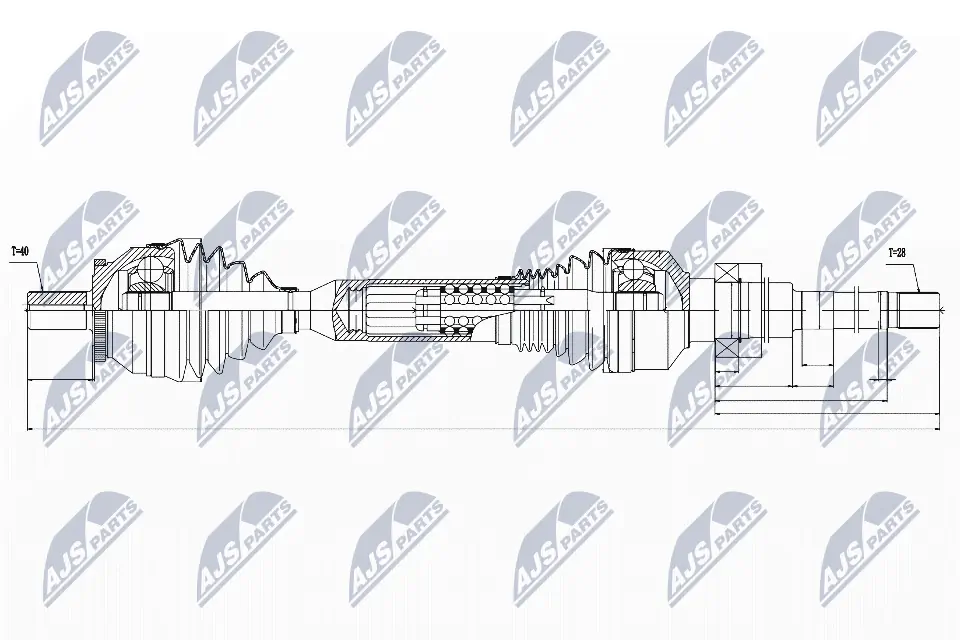 BB3392 Posterparts Полуось передняя, правая