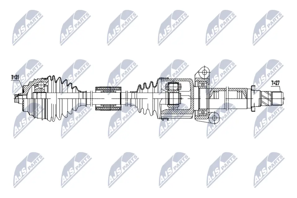 G2B058PC Pascal Полуось передняя, правая
