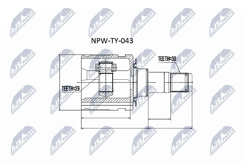 NPWTY043 NTY ШРУС внутренний, передний