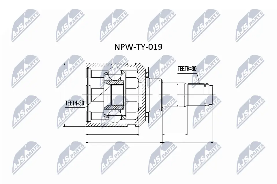 NPWTY019 NTY ШРУС внутренний, передний