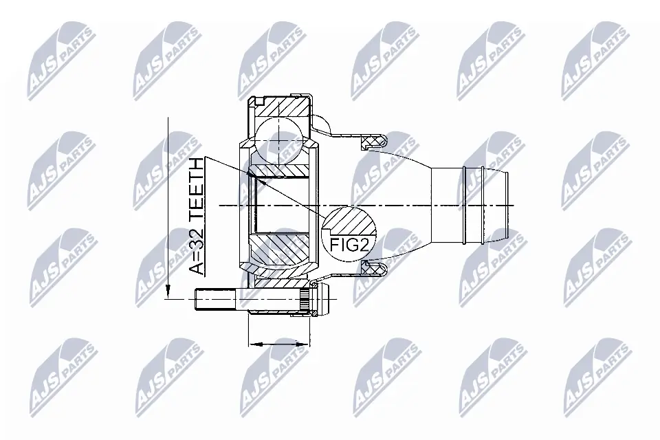 Задний шарнир угловых скоростей кардана заднего Posterparts BB3164 цена, от 33.70 USD