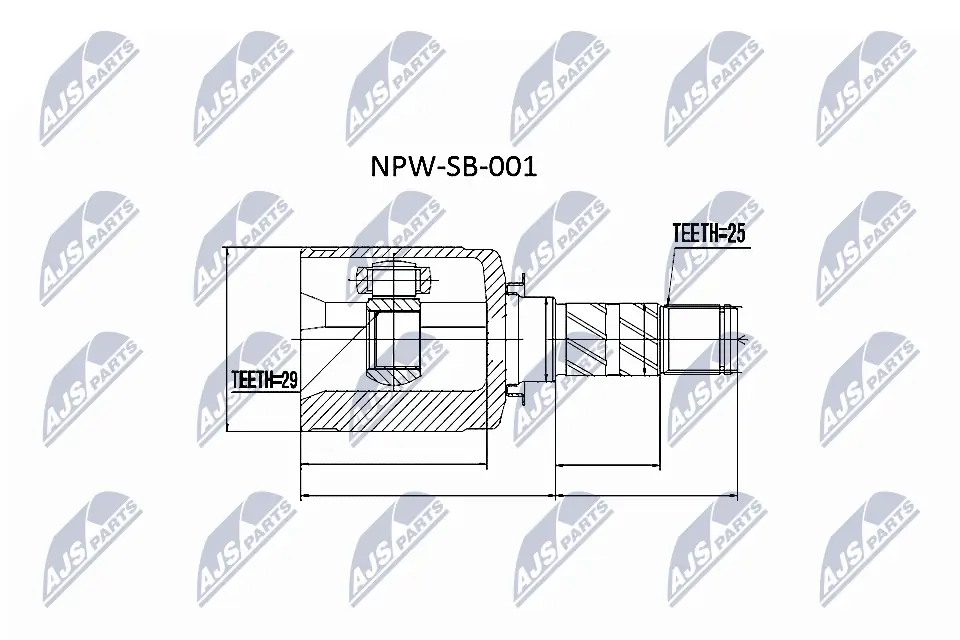 NPWSB001 NTY ШРУС внутренний, передний