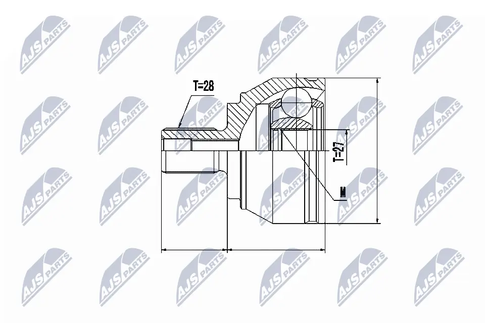 Junta homocinética externa dianteira Volkswagen AMAROK 2HA, 2HB, S1B, S6B, S7A, S7B
