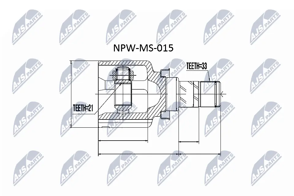 NPWMS015 NTY ШРУС внутренний, передний