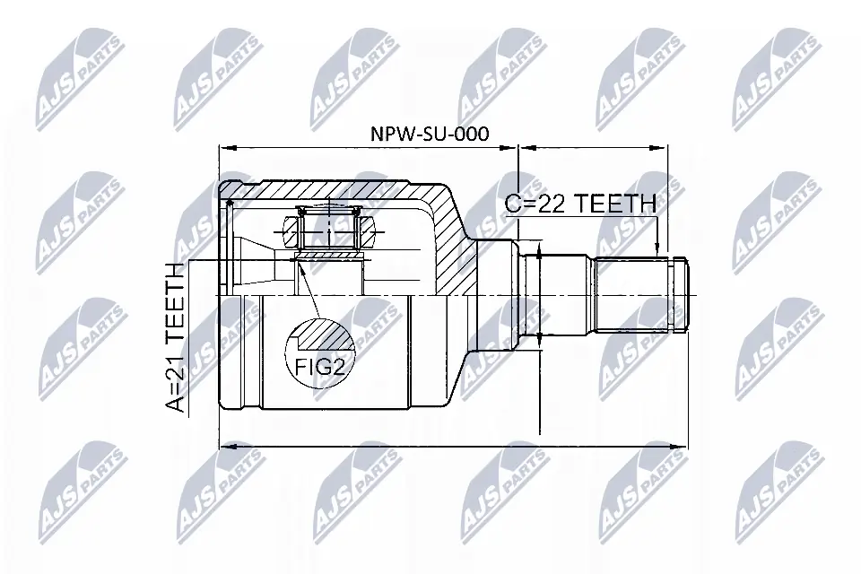 ШРУС внутренний передний левый Posterparts BB5533