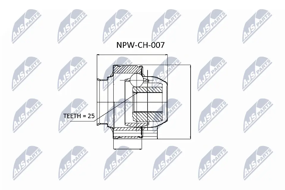 NPWCH007 NTY ШРУС внутренний, передний