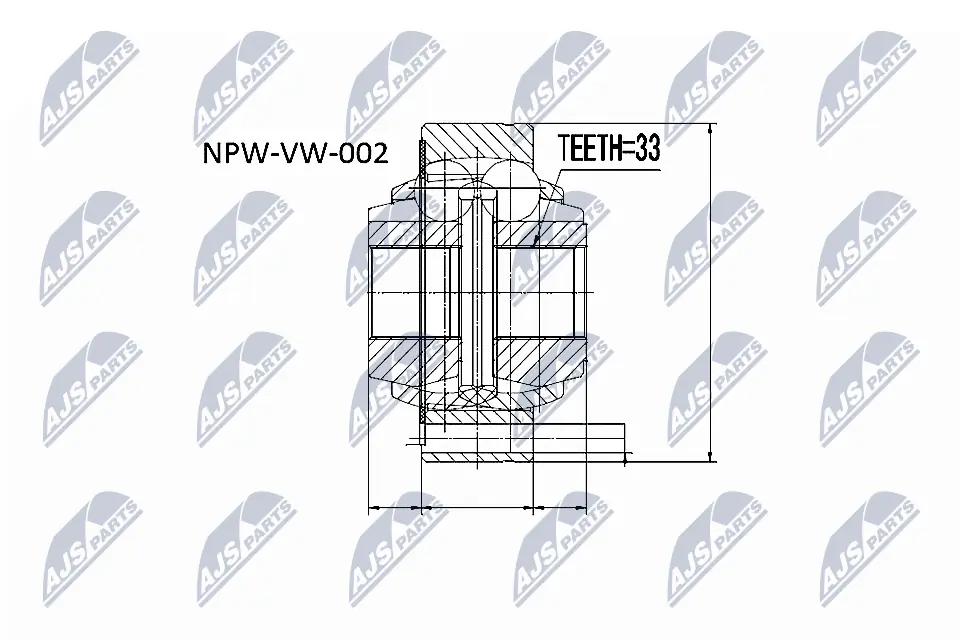 NPWVW002 NTY Граната внутренняя передняя левая