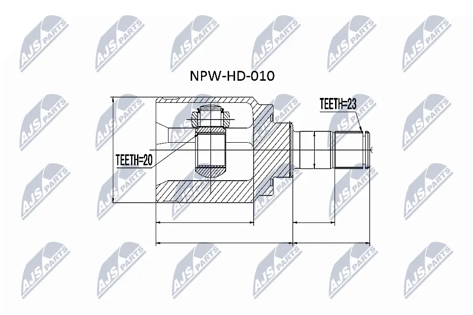 NPWHD010 NTY Шарнир угловых скоростей внутренний задний
