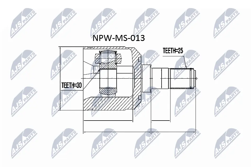 NPWMS013 NTY ШРУС внутренний, передний