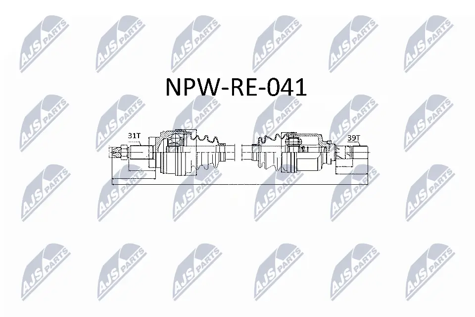 NPWRE041 NTY Полуось передняя левая