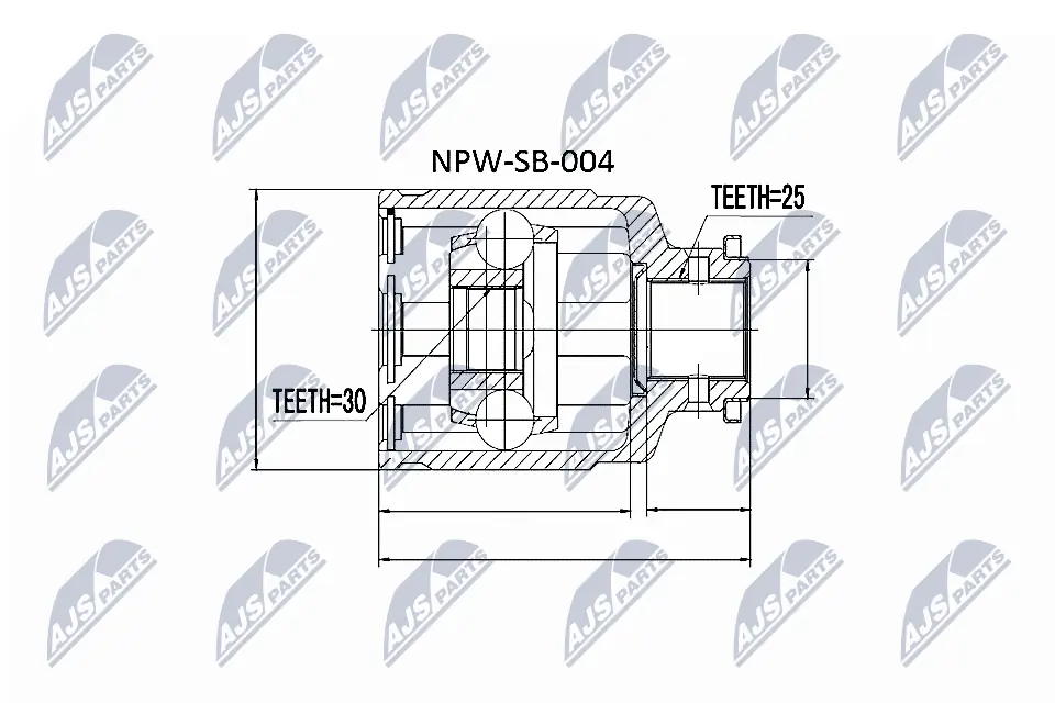 NPWSB004 NTY ШРУС внутренний, передний