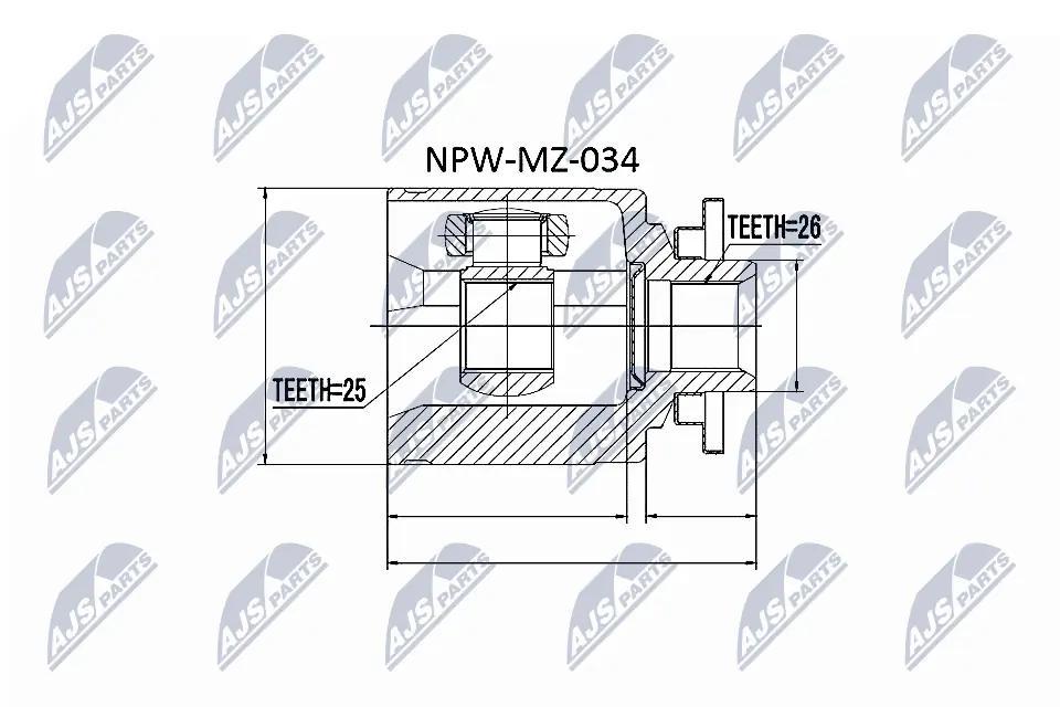 NPWMZ034 NTY Граната внутренняя передняя левая
