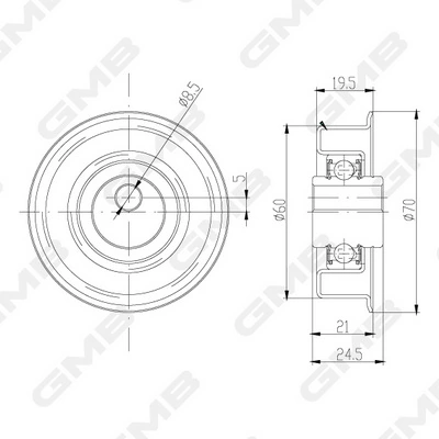 Ролик натяжителя балансировочного ремня GT10040 GMB