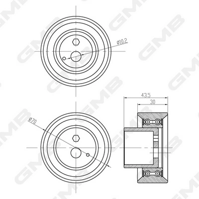 Rolo de reguladora de tensão da correia do mecanismo de distribuição de gás Nissan Sunny 3 Y10