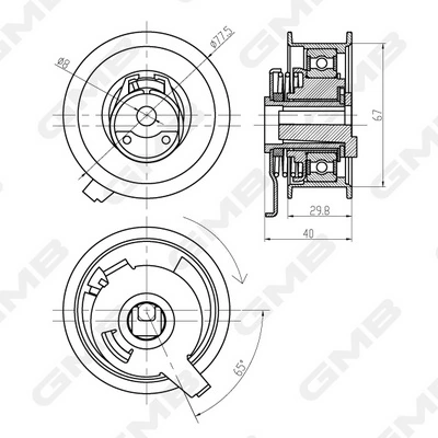 Rolo de reguladora de tensão da correia do mecanismo de distribuição de gás Volkswagen Polo 4 9N, 9A