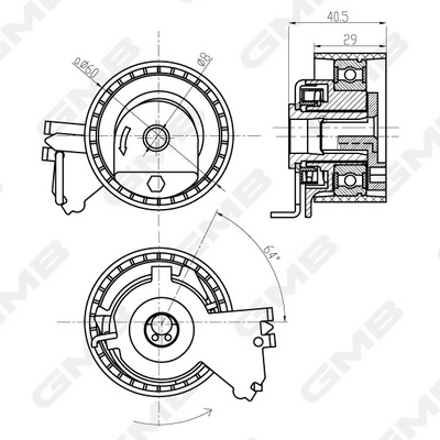 RX13258 Klaxcar France Ролик натяжителя ремня ГРМ