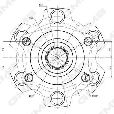 GH35140 GMB Подшипник ступицы задней