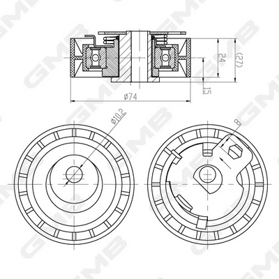 Ролик ГРМ GTB0280 GMB