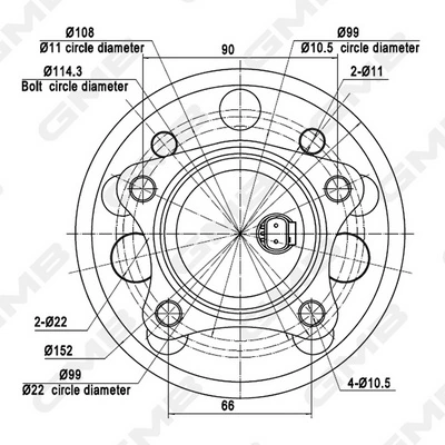 GH34970A GMB Ступица задняя левая