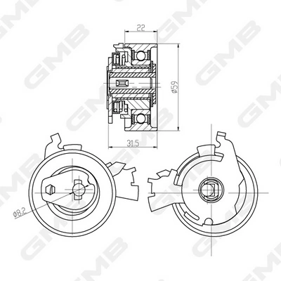 Rolo de reguladora de tensão da correia do mecanismo de distribuição de gás Opel Omega 16, 17, 19