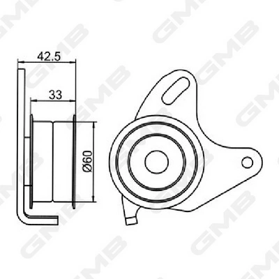 Rolo de reguladora de tensão da correia do mecanismo de distribuição de gás Mitsubishi Pajero 1 L04G, L14G