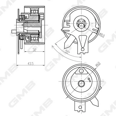 Rolo de reguladora de tensão da correia do mecanismo de distribuição de gás Renault Kangoo 1 KC0, KC1