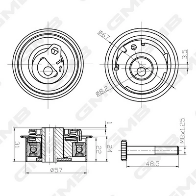 Натяжной ролик ремня ГРМ GMB GTB0780 цена, от 16.86 USD