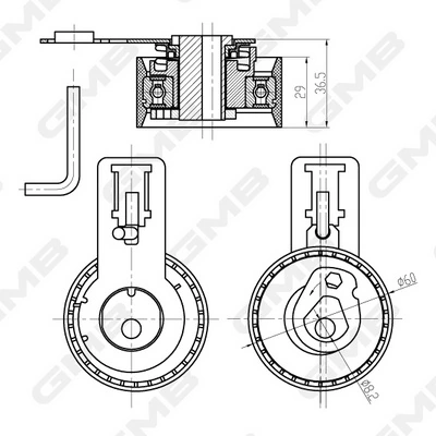 Rolo de reguladora de tensão da correia do mecanismo de distribuição de gás Peugeot 301