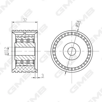 Купить GT30510 GMB Ведуший ролик ГРМ