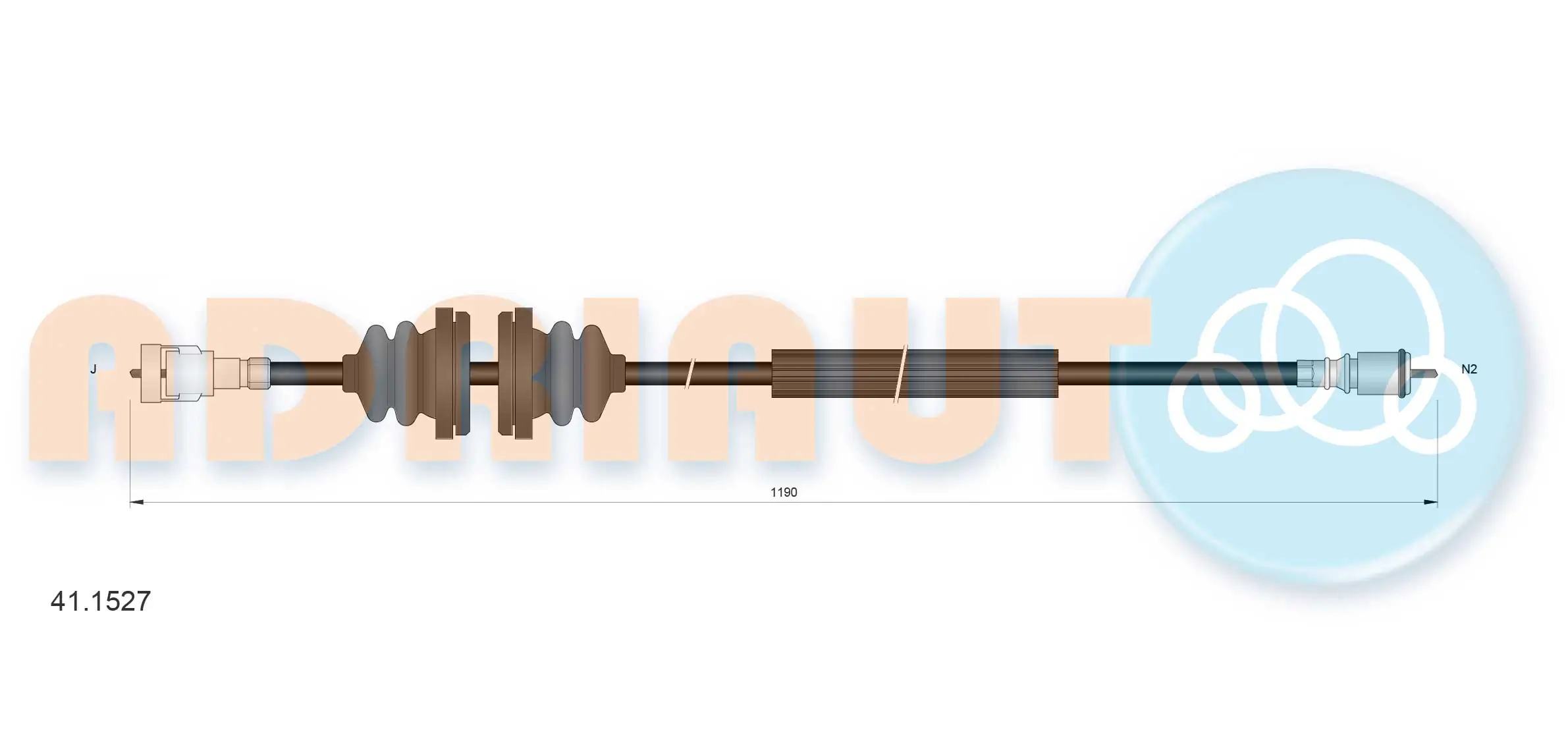 Cabo de acionamento de velocímetro Renault 19 2 B53, C53
