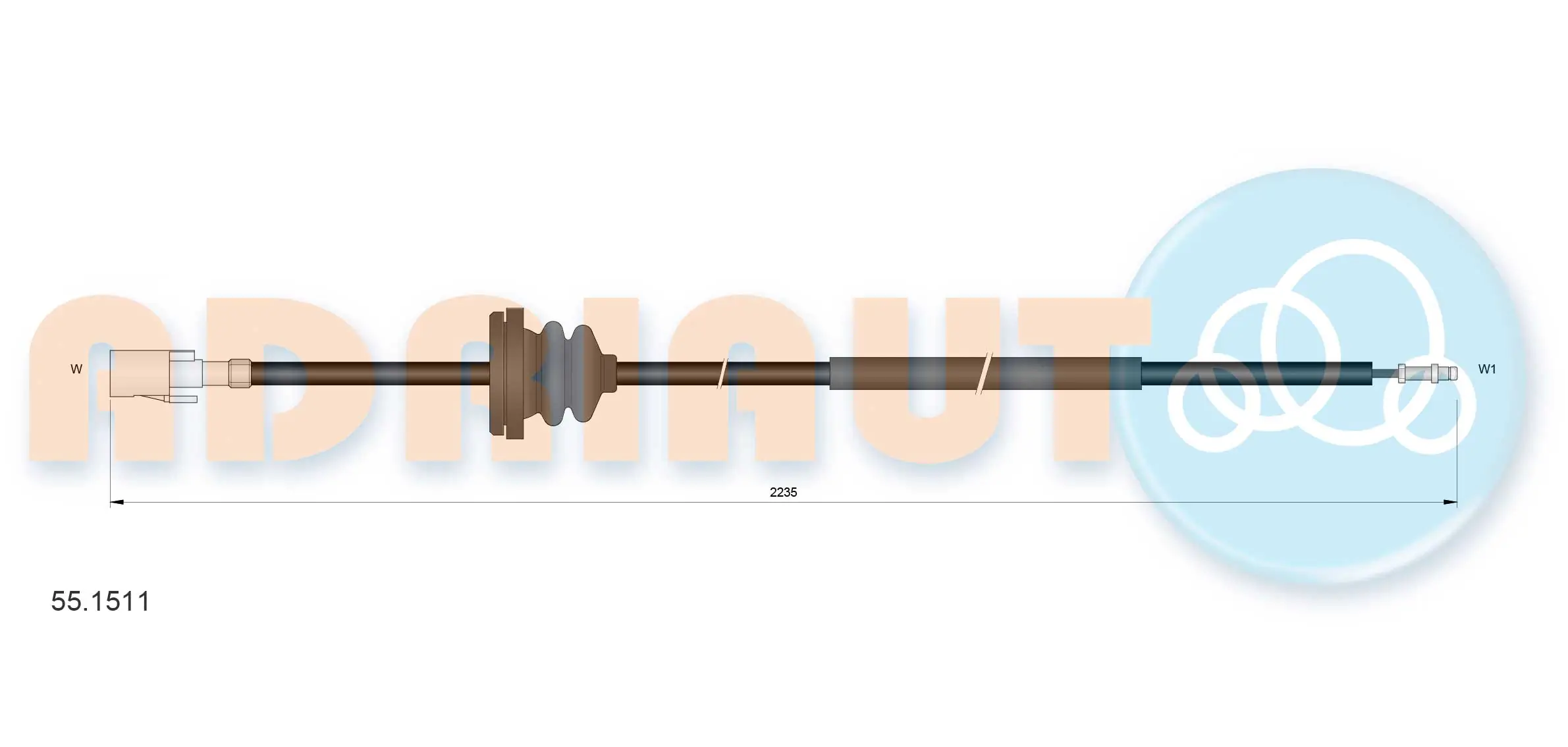 Тросик спидометра на Volkswagen Transporter T3 24, 25, 251
