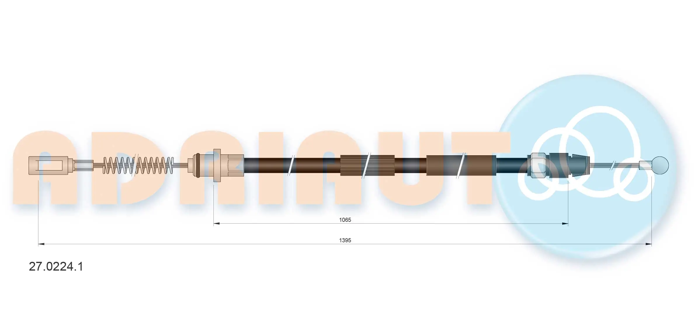Cable de freno de mano trasero derecho/izquierdo 2702241 Adriauto