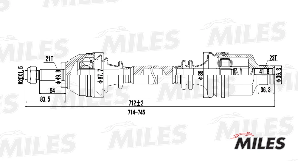 Правая полуось 270169 Maxgear
