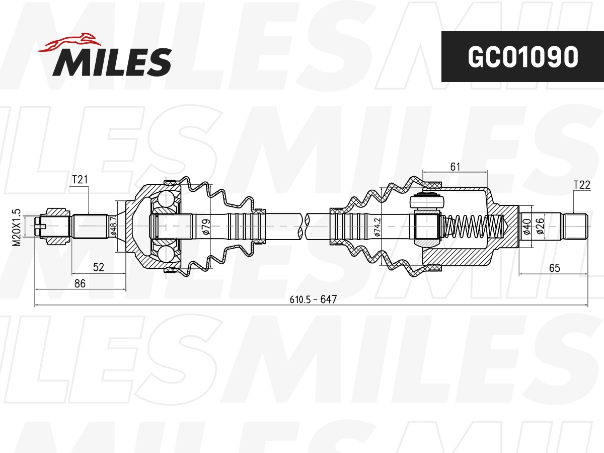 Привод передний левый GKN-Spidan 303239 цена, от 32.07 USD