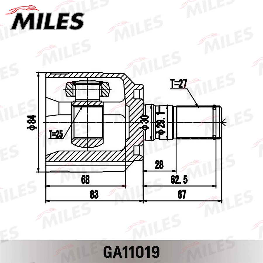 GA11019 Miles ШРУС внутренний, передний