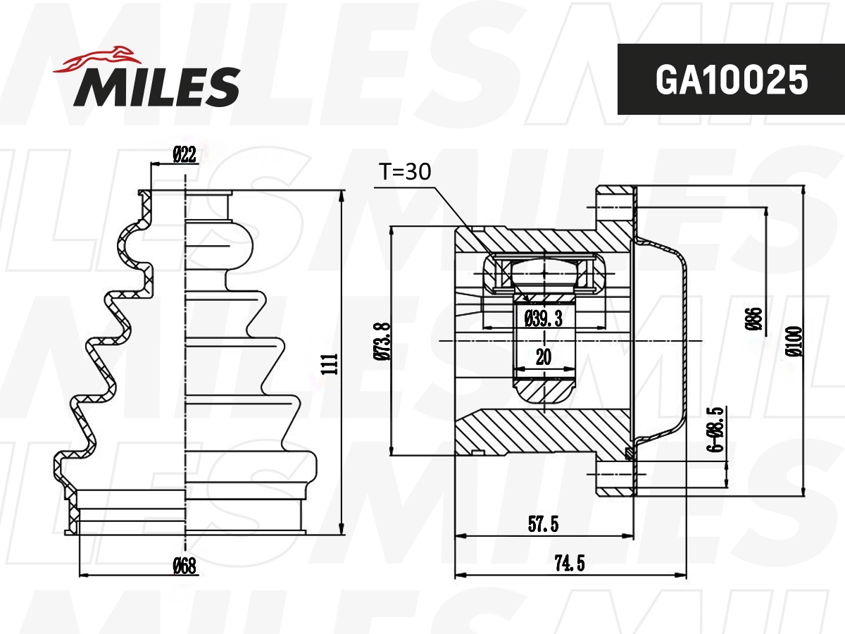 TIJ0041 Magneti Marelli ШРУС внутренний, передний
