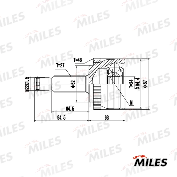 Граната колесная Miles GA20724 цена, от 34.46 USD
