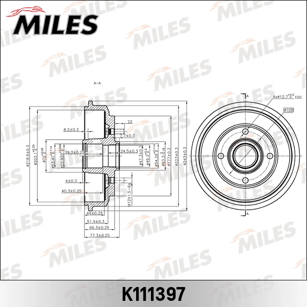 K111397 Miles Тормозной барабан