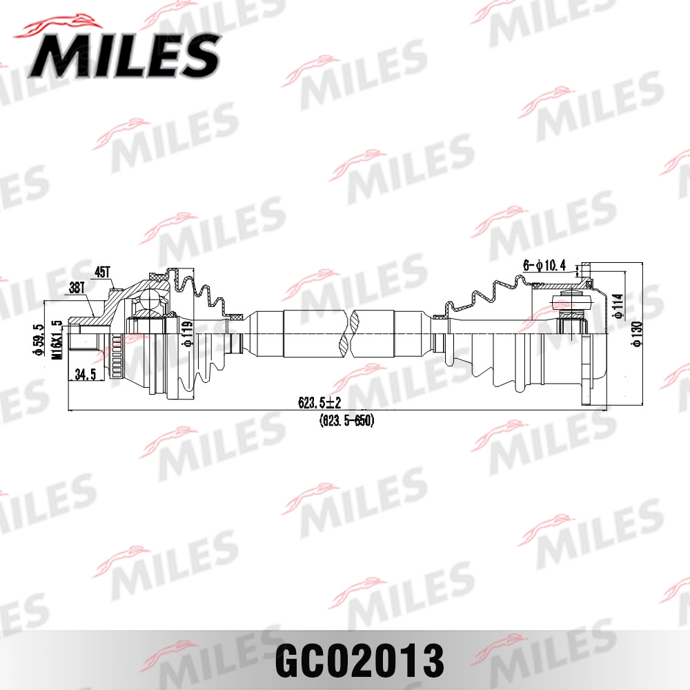 304288 GKN-Spidan Полуось передняя, правая
